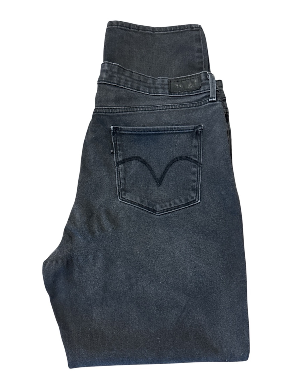 Levi's Dark Grey /Black Blue Jeans - Classic Mid Rise Skinny Size 16 W:23&/2kkk